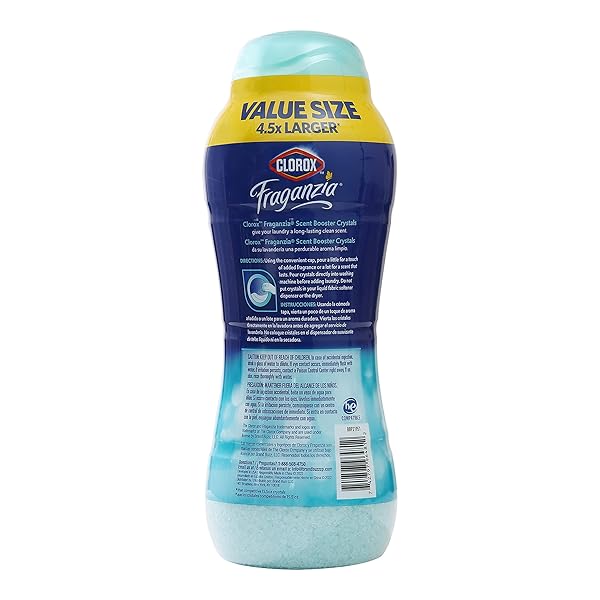 CLOROX FRAGANZIA LAUNDRY SCENT BOOSTER CRYSTALS, IN-WASH FRAGRANCE BEADS FOR FRESH-SMELLING CLOTHES & LINENS, SAFE FOR ALL FABRICS & COLORS, EASY-POUR BOTTLE, OCEAN SCENT, 70 OZ