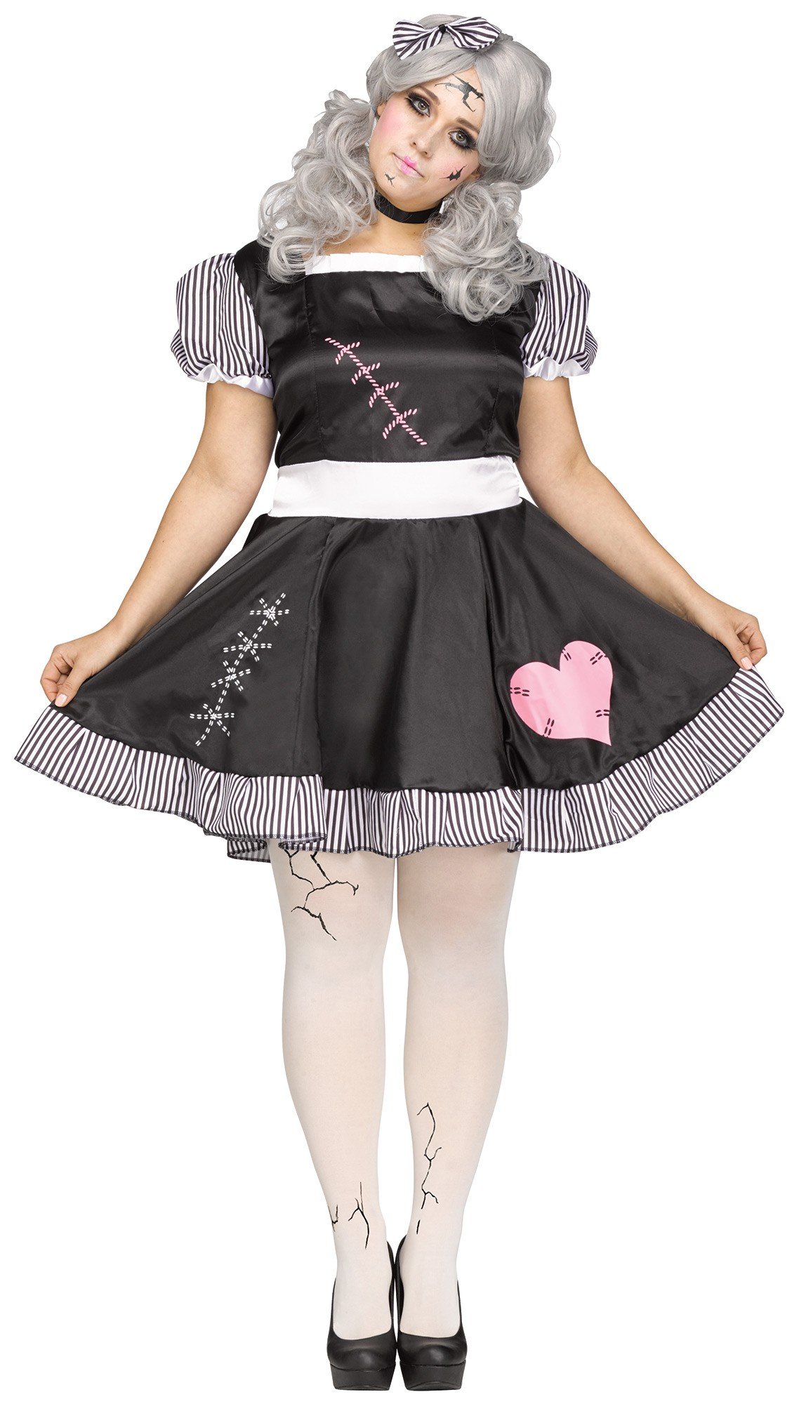Fun World 124075X1 1x/broken Doll Plsz Cstm Adult-Sized Costume, Multi/Multi, X-Large