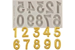 QDMOLDS Number 0-9 Silicone Molds 3D Number Candy Mold for Cake Decoration Cupcake Toppers Fondant Chocolate Polymer Clay