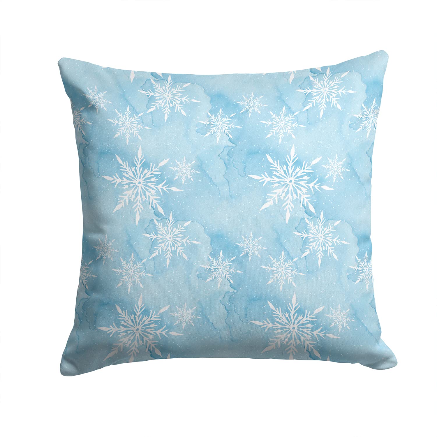 Caroline's Treasures BB7552PW1414 Watercolor Snowflake on Light Blue Outdoor Canvas Pillow, Multicolor