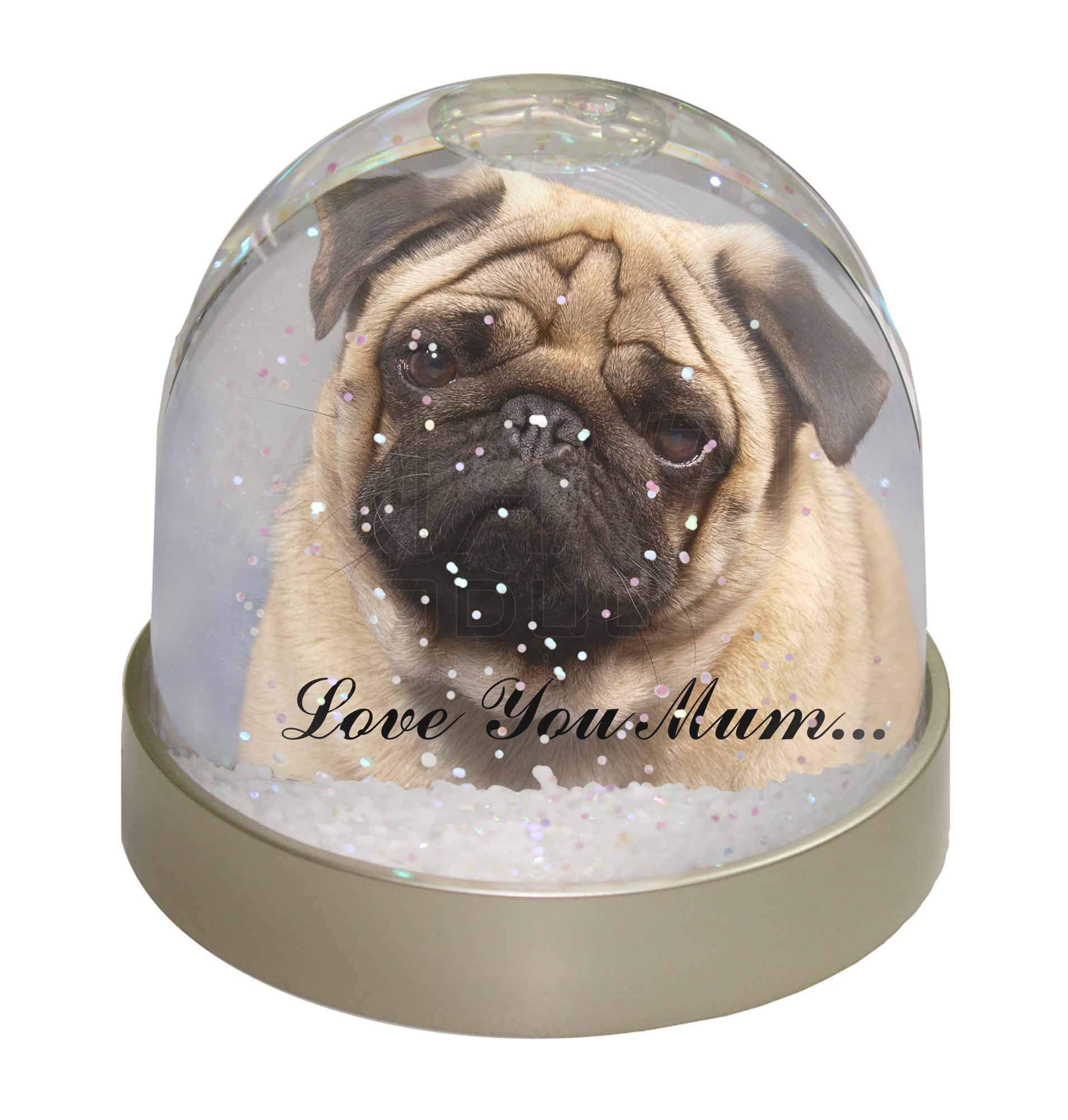 pug snow globe