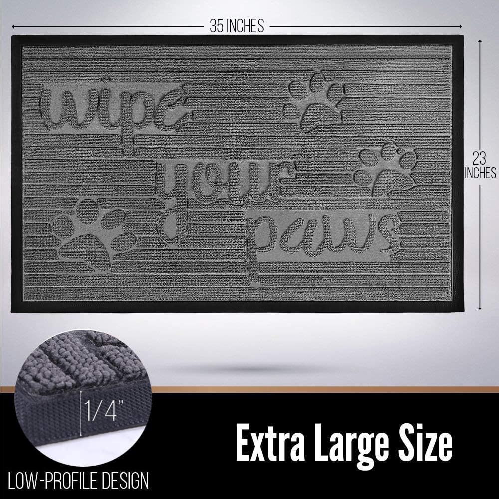 OLANLY Original Durable Rubber Door Mat, 60x90cm, Heavy Duty Doormat, Indoor Outdoor, Waterproof, Easy Clean - Image 3
