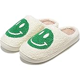 Retro Fuzzy Face Slippers for Women Men, Retro Soft Fluffy Warm Home Non-Slip Couple Style Casual Smile Face Slippers Indoor Outdoor Anti-Skid Warm Cozy Foam Slide Fuzzy Slides with Soft Memory Foam Shoes