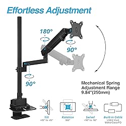 AVLT Single 40 Inch Monitor Arm Pole Top Mount With