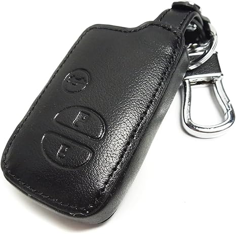 Amazon プリウスa スマートキーケース 本革レザー ブラック 黒ステッチ トヨタ Bタイプ キーケース キーホルダー 車 バイク