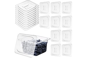 10 Pcs 1/6 Size Food Pan Lid with Handle, Polycarbonate Food Pan Plastic Hotel Cover for Restaurant Commercial Storage Contai