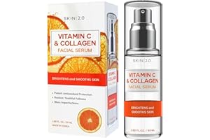 Skin 2.0 Vitamin C Serum - Dermatologist Tested, Anti-Aging & Dark Spot Remover - Brightening, Clean Beauty, Cruelty-Free, Korean Skincare for Glass Skin, All Skin Types - 1.69 Fl. oz