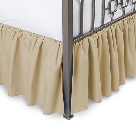 Poly Cotton Ruffled Bed Skirt With Split Corners Cal King 18