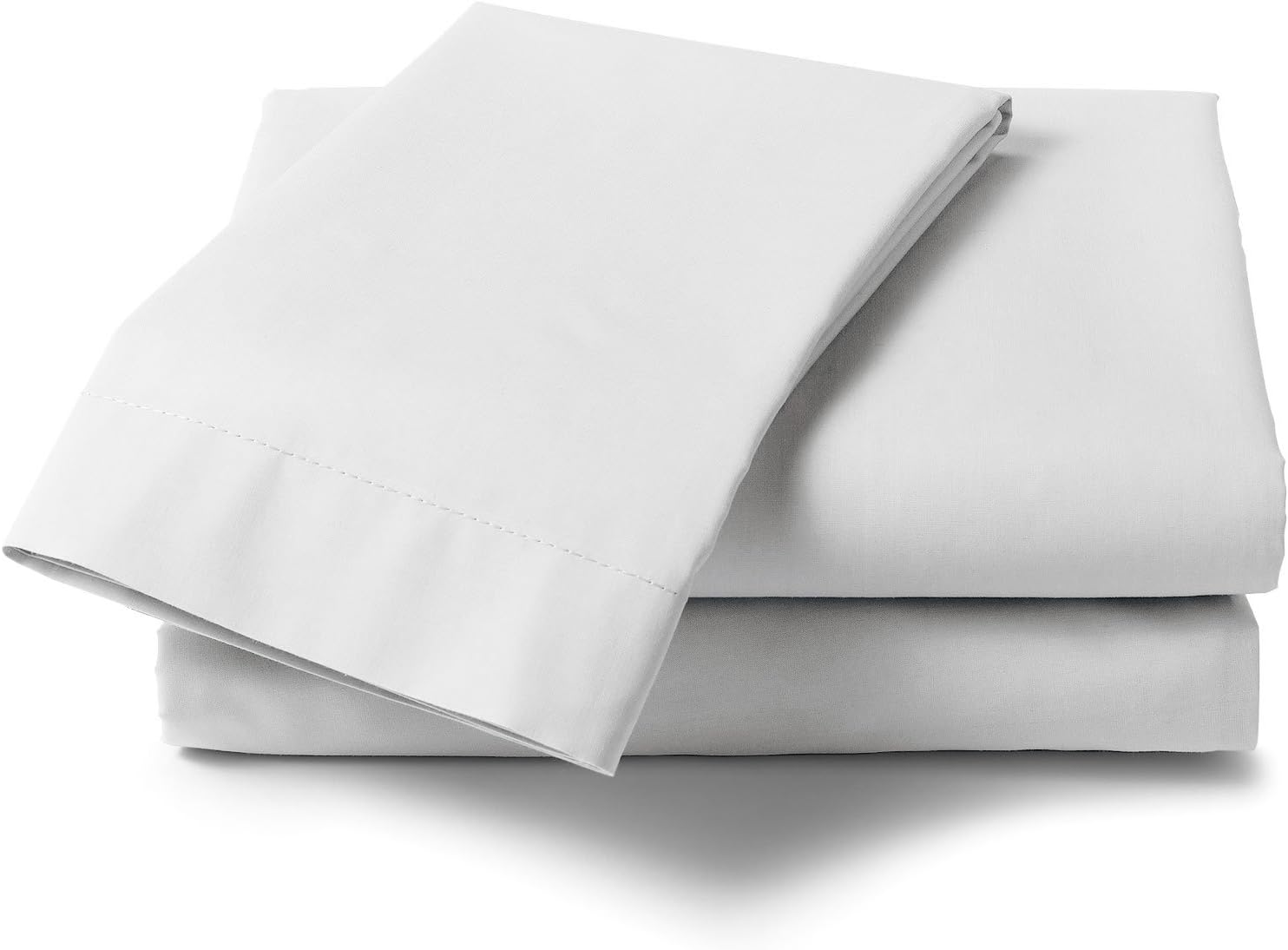 Extra Large Pillow Case Pair "22 x 31" / White Pillowcases / Percale Pillowcases (White), Single