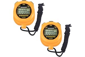 MUSHPORT 2 Pack Digital Stopwatch Timer with ON/Off Countdown, AAA Battery Included, Large Display Simple Stop Watch for Sports Coaches PE-Teacher Referees