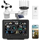 AIR ALFA 4900FT WiFi Smart Weather Stations Wireless Indoor Outdoor, LoRa Based Wireless Weather Station with 7.4&rdquo; HD Display, 7-in-1 Solar Sensor, Thermo-Hygro Sensor, Bird Spike - (2.4GHz WiFi Only)