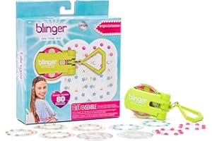 blinger On The Go Mini Starter Kit – Bright (Lime Green) | 80 Rhinestones | Hair Styling Tool | Hair-Safe – Bling in Brush Ou