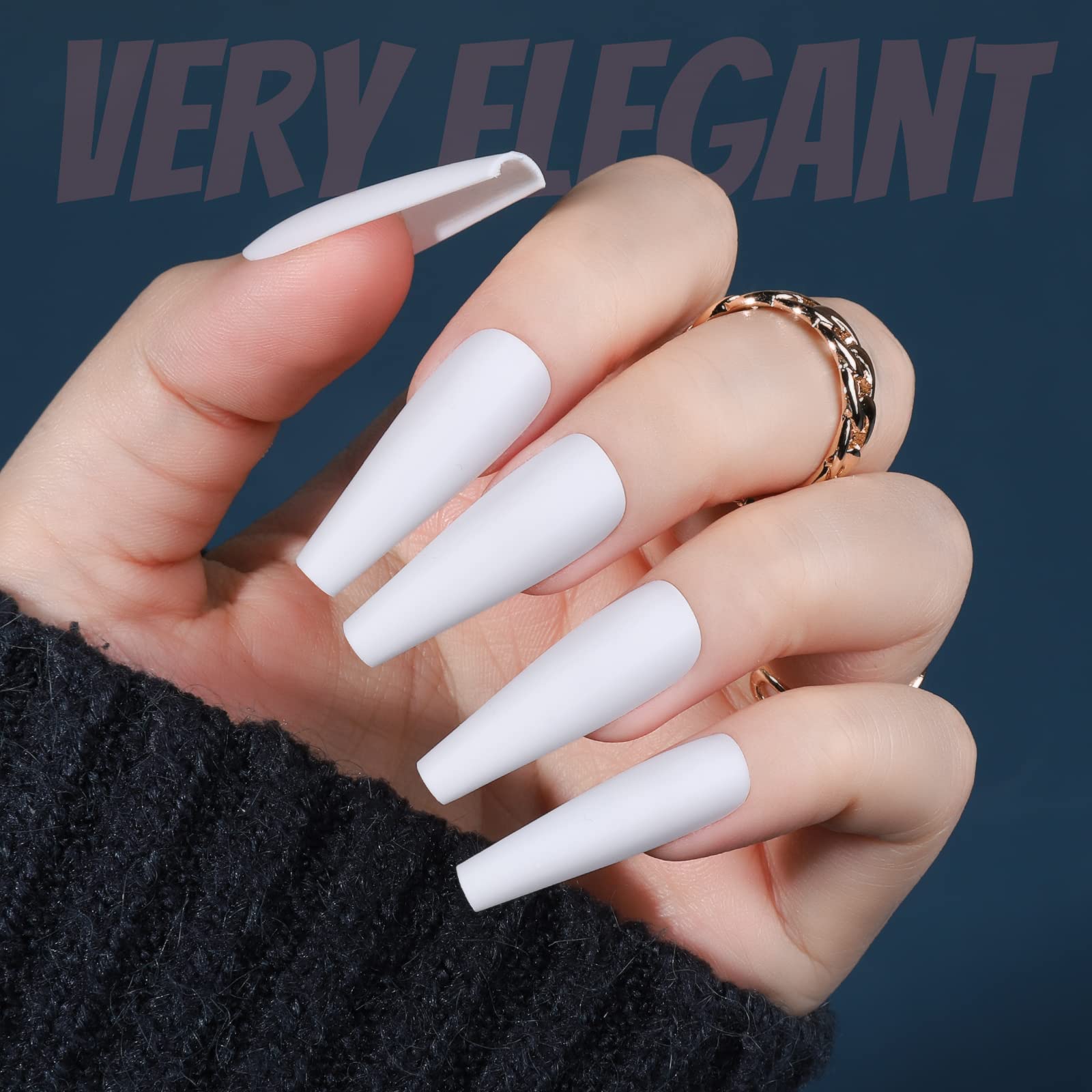 FANDAMEI Matte Press On Nails Long Coffin, 12 Color 240PCS Full Cover Long Ballerina Fake Nails, Acrylic False Nail Tips with 10g Nail Glue, 12 Solid Color False Nail for Women Girls Nail Art DIY - Image 4