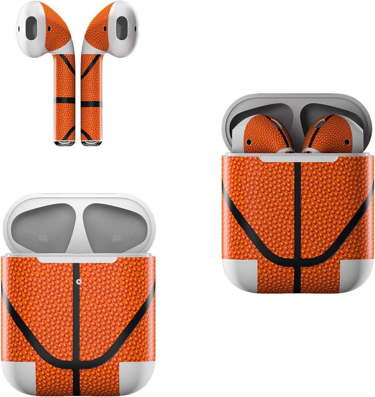 Skin Decals for Apple AirPods - Basketball - Sticker Wrap Fits 1st and 2nd Generation