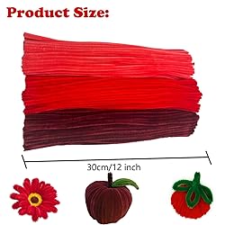 Swpohrat 300 Pieces Shades of Red Pipe Cleaner