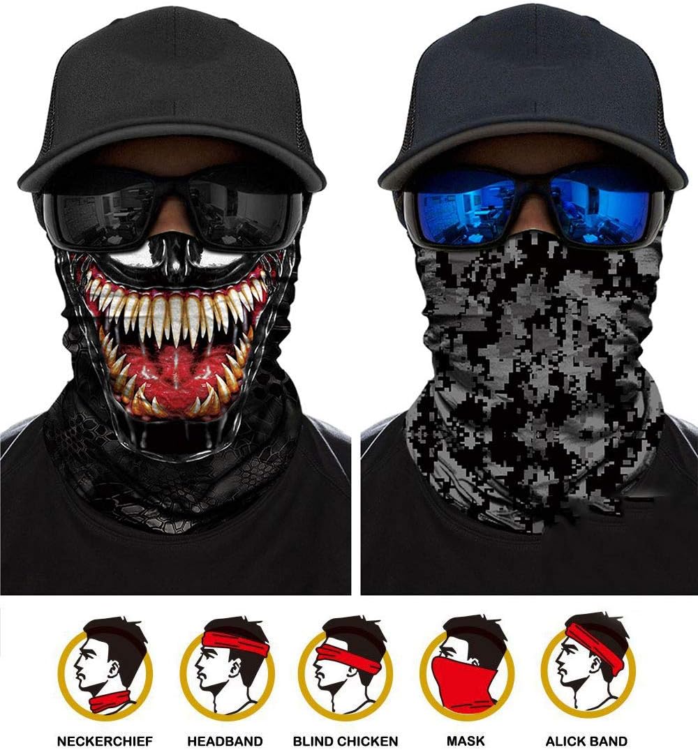 Bandanas Face Mask - Sport Outdoor Headband Skull Face Multifunctional Motorcycling Headwear