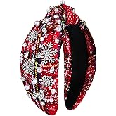 YAHPERN Christmas Headband for Women Jeweled Xmas Bow Tree Snowflake Knotted Headband Holiday Christmas Accessories
