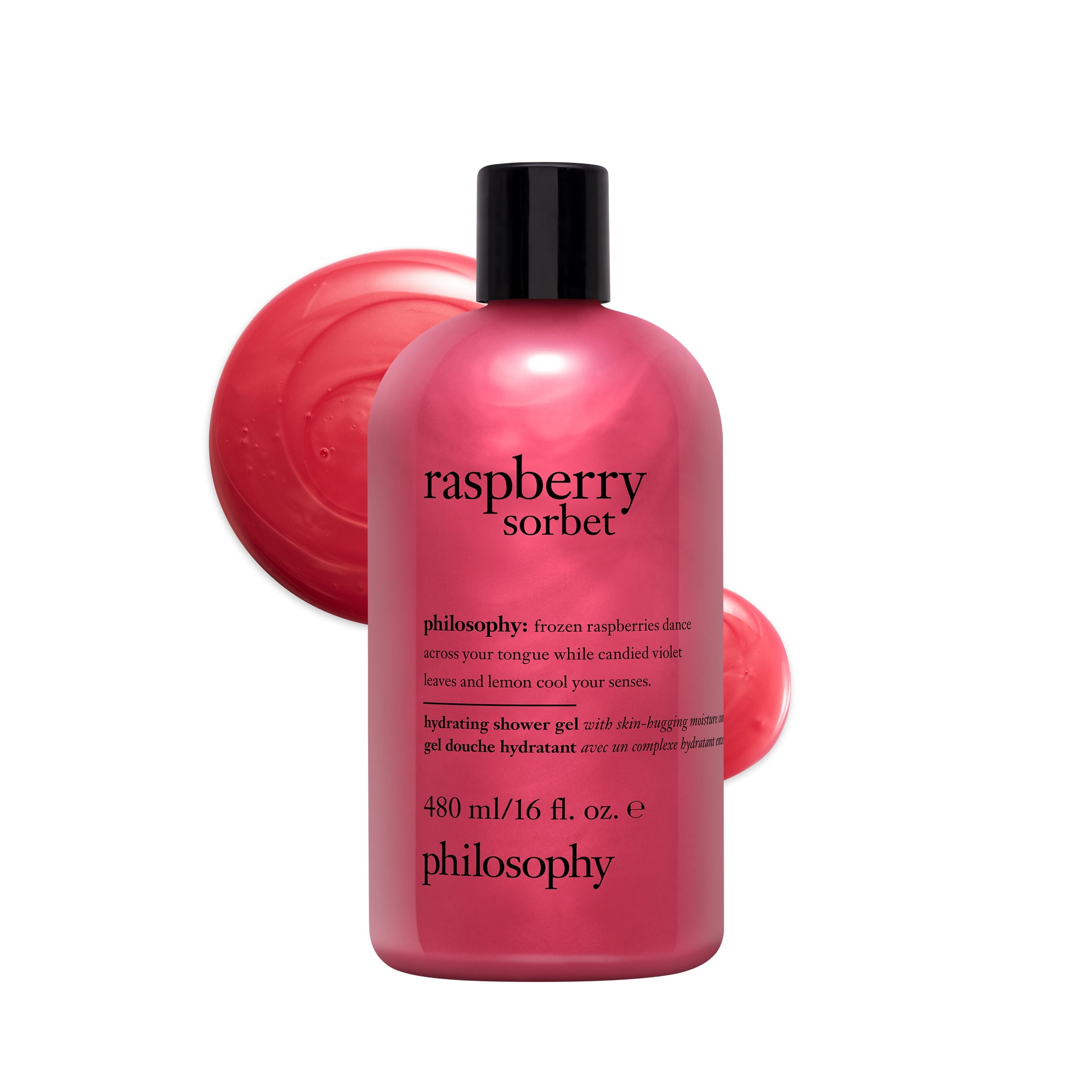 philosophy raspberry sorbet hydrating shower gel, 480ml, bubble bath, body wash