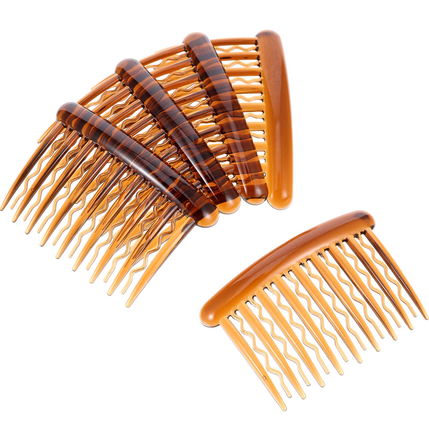 Gejoy 12 Pieces Plastic Teeth Hair Combs Tortoise Side Comb Hair Accessories for Fine Hair (Black and Brown) : Beauty