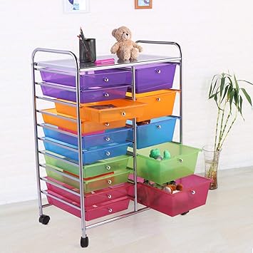 Amazon Com 15 Drawer Rolling Storage Cart Scrapbook Paper Office