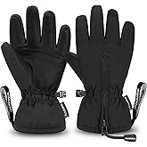 Andake Waterproof &Breathable Kids Snow Gloves, Toddler Winter Warm Ski Gloves for 2-14Y Boys Girls