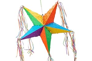 Auihiay Rainbow Star Piñata Foldable Pinata Festive Star Pinatas for Cinco De Mayo, Mexican Taco Party, Fiestas Party, Kids Adults Birthday Party, Anniversary, Baby Shower Decorations