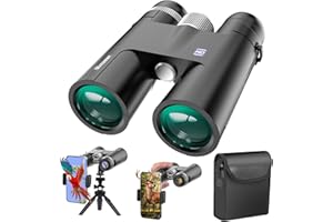 MXNSEWR 18x50 HD Binoculars for Adults with Upgraded Phone Adapter, Tripod and Tripod Adapter - Large Eyepiece Waterproof Binoculars for Bird Watching - High Powered Easy Focus Binoculars for Hunting Travel