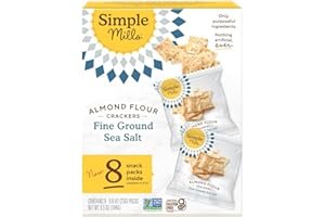 Simple Mills Almond Flour Crackers Snack Packs, Sea Salt, Healthy Snacks for Kids, Individual Packs, Gluten Free, 8 Ct (Pack of 1)