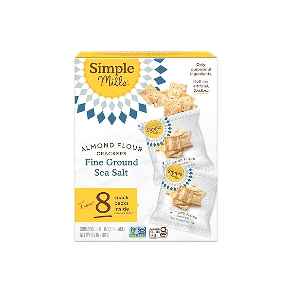 SIMPLE MILLS ALMOND FLOUR CRACKERS SNACK PACKS, SEA...