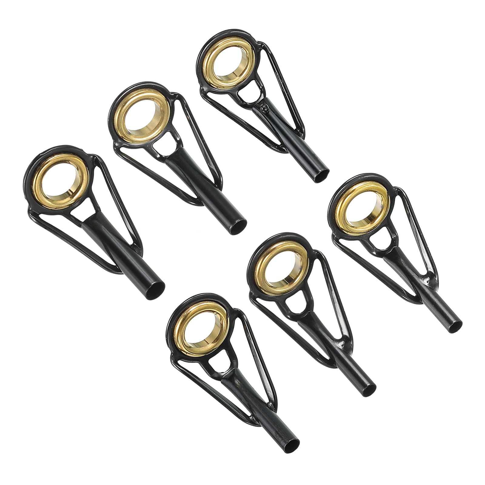 PATIKIL 1.8-2.8mm Fishing Rod Tip Repair Kit, 6pcs Stainless Steel Pole Ring Guide Replacement for Saltwater Freshwater Fishing, Golden