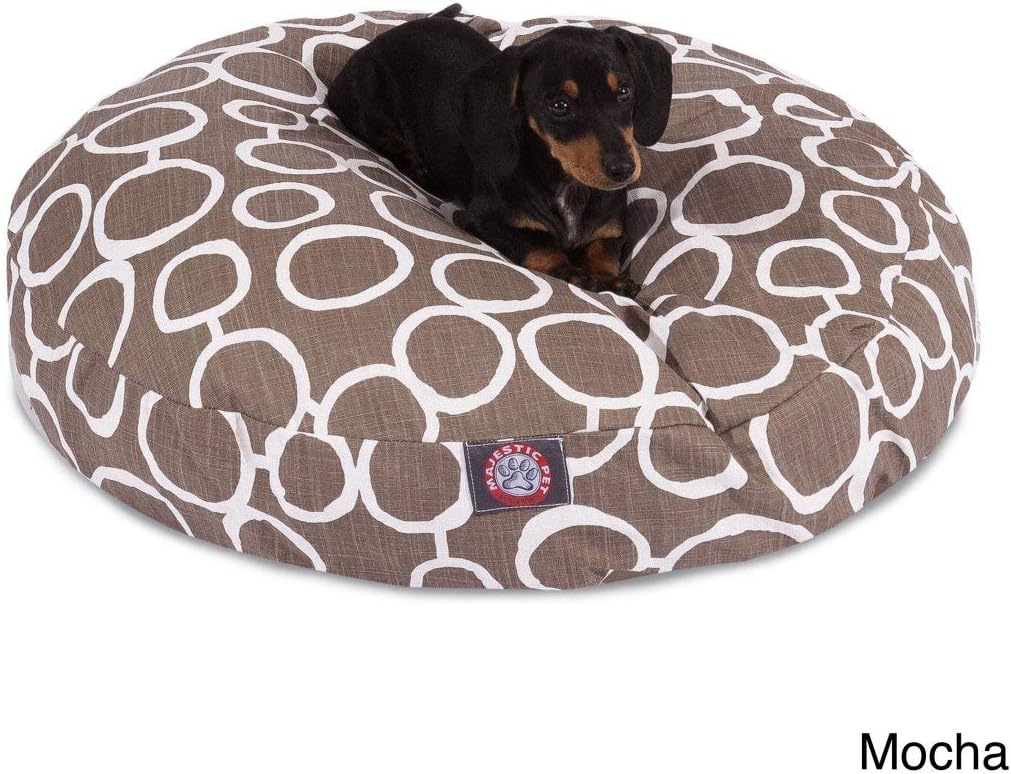 C&U Large Brown Circular Links Pattern Dog Bed, Beautiful