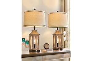 G-SAFAVA 23.75" Farmhouse Dual USB Charging Ports 3-Way Dimmable Touch Control Table Lamp with Nightlight Vintage Modern Lamps for Living Room Bedroom