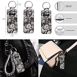 Coldinair Vintage Floral Chapstick Holder Keychain