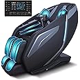 RelaxRelife Full Body Zero Gravity Massage Chair with Body Scan 4D Intelligent Shiatsu Strecth Massage, Back/Leg Heated with AI Voice Control Bluetooth Speaker Airbags SL Track Massage Black
