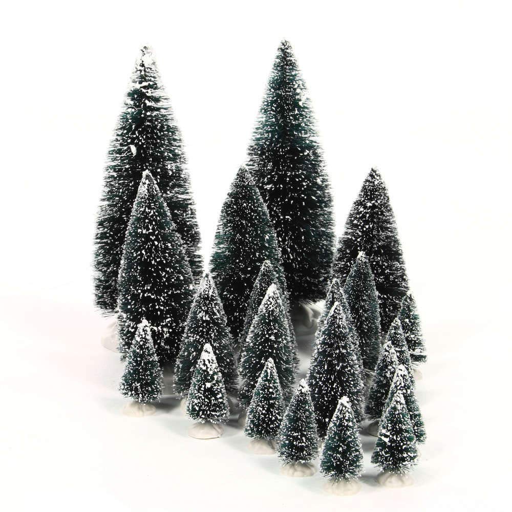 Lemax Christmas Village Assorted Pine Trees Set Of 21 - 34968