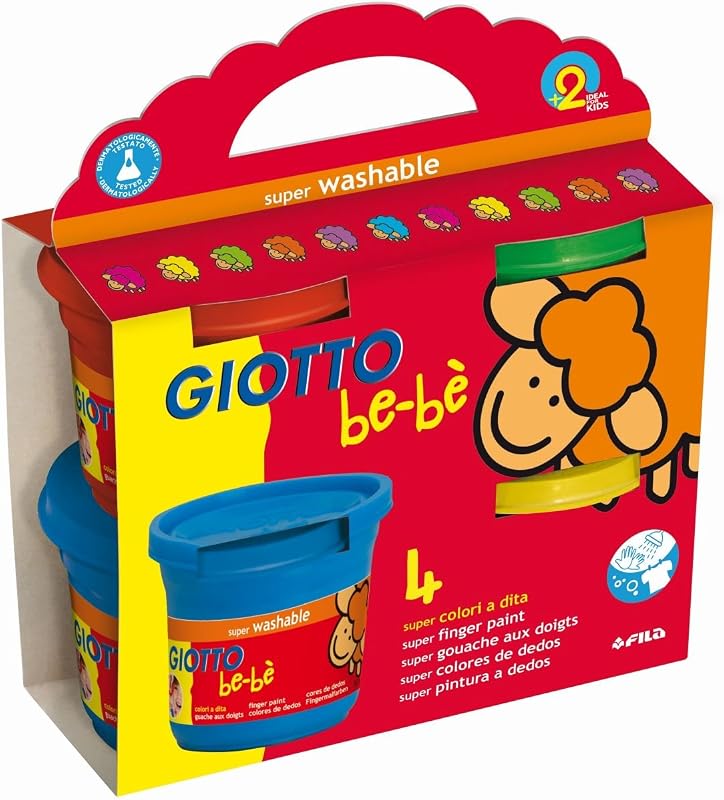 Tinta lavável para dedos, latas, cores variadas, 4 x 150 ml