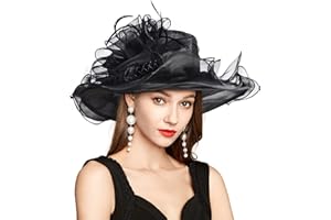 YIDINGCO Kentucky Derby Hat for Women Ladies Girls, UV Protection Organza Fascinator Tea Party Bridal Church Sunday Sun Hat