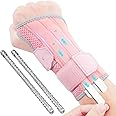 CURECARE 2 in 1 Carpal Tunnel Wrist Brace, 3 Adjustable Stability Wrist Support, Customized Wrist Splint with Replaceable Springs (Right - Pink, S/M)