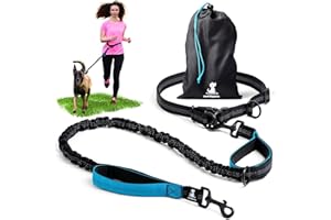 SparklyPets - Hands Free Dog Leash with Reflective Stitches - Waist Leash for Dog Walking, Hiking, Training, Jogging, Canicross, Running - for Medium & Large Breeds