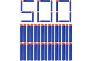 Wolftop 500 Pcs Refill Bullet Darts, Compatible Foam Darts Refill Pack for Nerf N-Strike Elite Series Blasters Toy Gun
