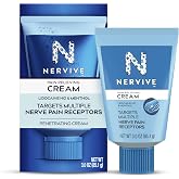 Nervive Pain Relieving Cream, Pain Relief, Max Strength Formula, Lidocaine Cream, Lidocaine Topical, Foot Pain, Leg Pain, Hand Pain Non-Greasy, 3.0z