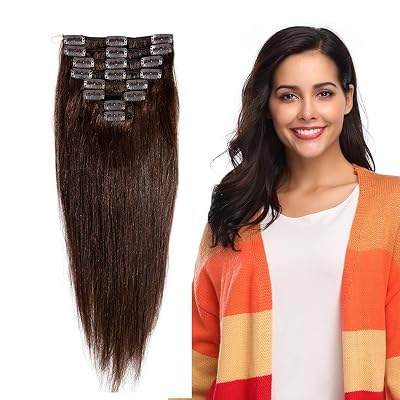 Clip in 100% Remy Human Hair Extensions 16 16 inch Jordan | Ubuy display picture 1
