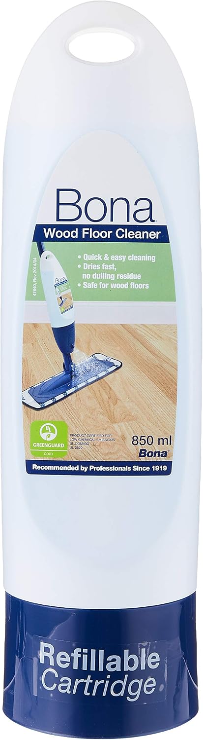 Bona Wood Floor Cleaner – 850ml Original Spray Mop Cartridge, Clear ...