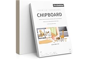 BOCIZUFSTAR Chipboard Sheets 12.5" x 10" - 25 Sheets, 80PT Thick White Chipboard for Book Binding, Scrapbooking, Art Projects, and Packaging