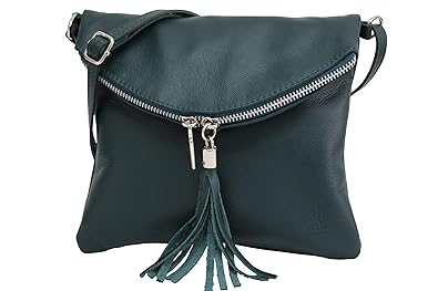 AMBRA Moda Italienische Ledertasche Schultertasche Crossover Umhängetasche Nappaleder Damen Kleine Tasche NL610