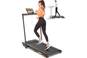 THERUN 2.5HP Treadmill, 2 in 1 Under Desk Walking Pad Treadmill, Electric Compact Space Folding Treadmill for Home Office with LED Touch Screen | 0.6-7.6MPH | Wider Running Belt, No Assembly Needed