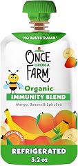 Once Upon a Farm Organic Mango Banana Spirulina Immunity Blend, 3.2 Oz Pouch