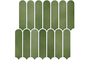 COMSTICKC 10 Sheet Matte Green Peel and Stick Backsplash Kitchen, 12"X12" Ultra-Light Thin PVC Wall Panels 3D Fish Scale Adhesive Peel and Stick Tile Backsplash Kitchen Bathroom Wall Decor