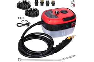 HCCTWOOW 2500W Handheld Steam Cleaner,High Temperature Pressurized Steamer for Cleaning,1000ml Portable Steam Cleaning for Home Use,Steam Cleaning Machine Portable Car Steamer W/Brush Heads,Red