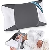 Joynox CPAP Pillow for Side Sleeping, HSA/FSA Sleep Apnea Pillow for All CPAP Masks Users to Reduce Air Leaks, Masks Pressure, Memory Foam with Cooling & Breathable Pillowcase for Side Back Sleeper